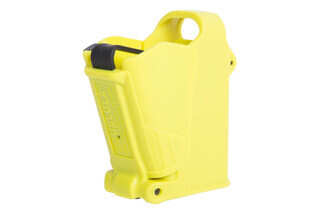 The Maglula Magazine Loader in Lemon Yellow is universally compatible with a wide range of pistol magazines